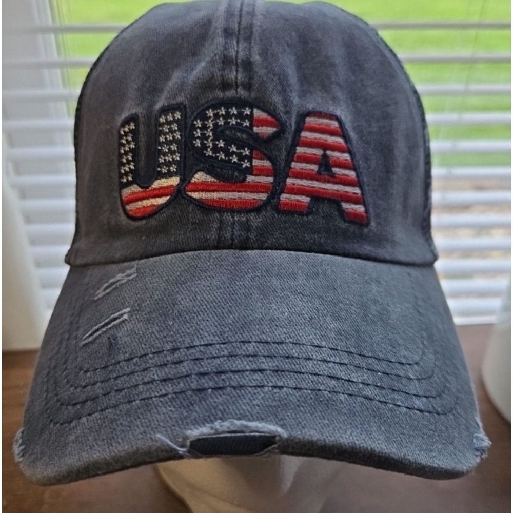 Womens Embroidered USA Baseball‎ Hat With Stars
